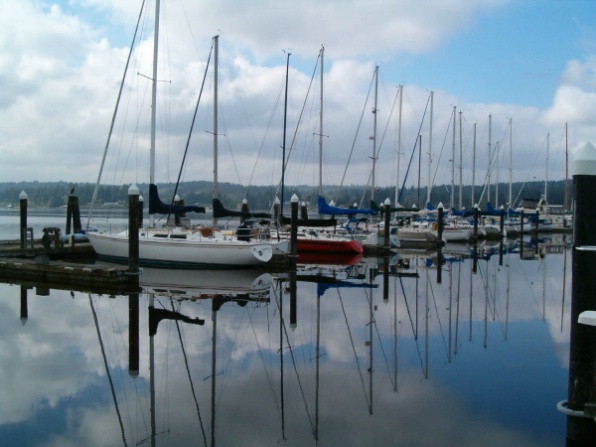 Sailboat-Reflections-at-Poulsbo-Yacht-Club